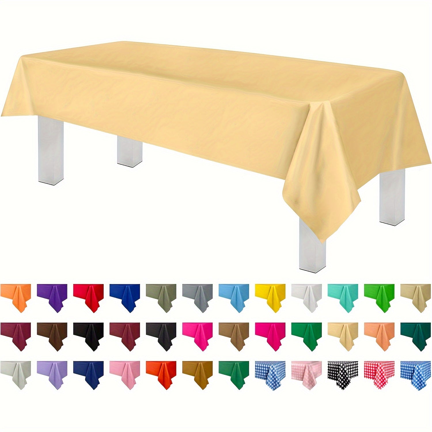 Rectangular Waterproof Plastic Tablecloth 137x274cm for Weddings Parties