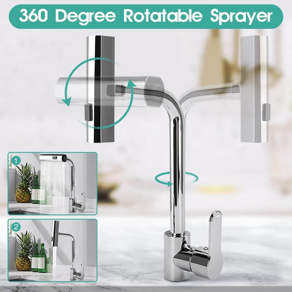 Universal Faucet Adapter with Three-Speed Waterfall Spray and Rotatable Head