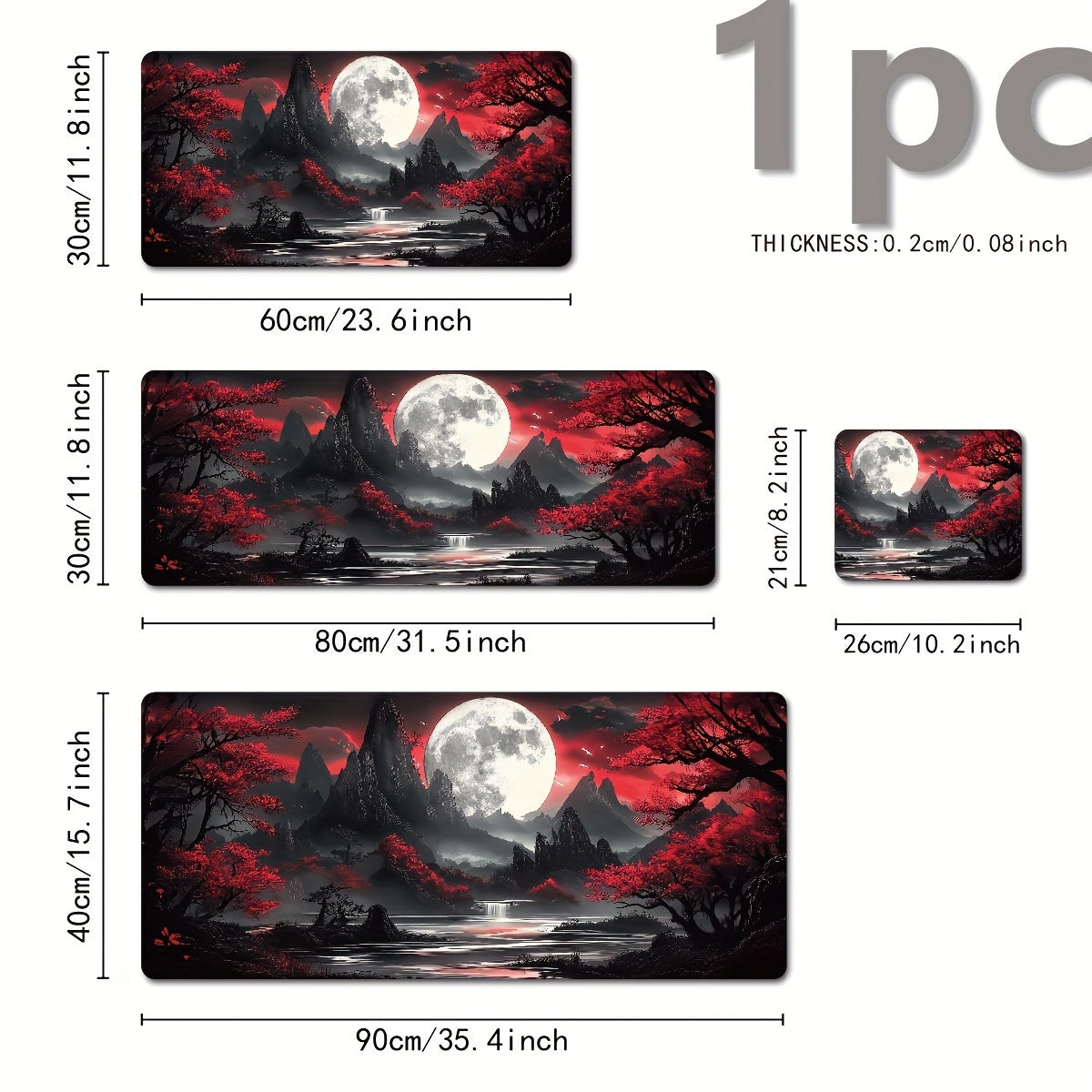 Large Dark Moon Gaming Keyboard Pad with Non-Slip Rubber Base and Precision Stitching