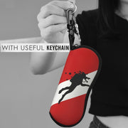 Waterproof Neoprene Eyewear Case with Keychain for Men and Women