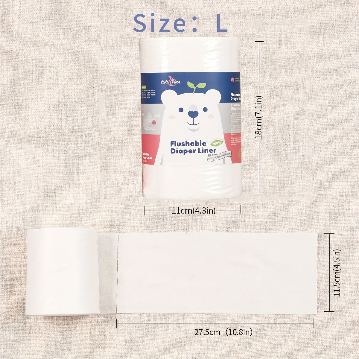 Fundas de fibra de bambú para pañales, 100 hojas, estampado animal, biodegradables, aptas para tirar, para pañales infantiles