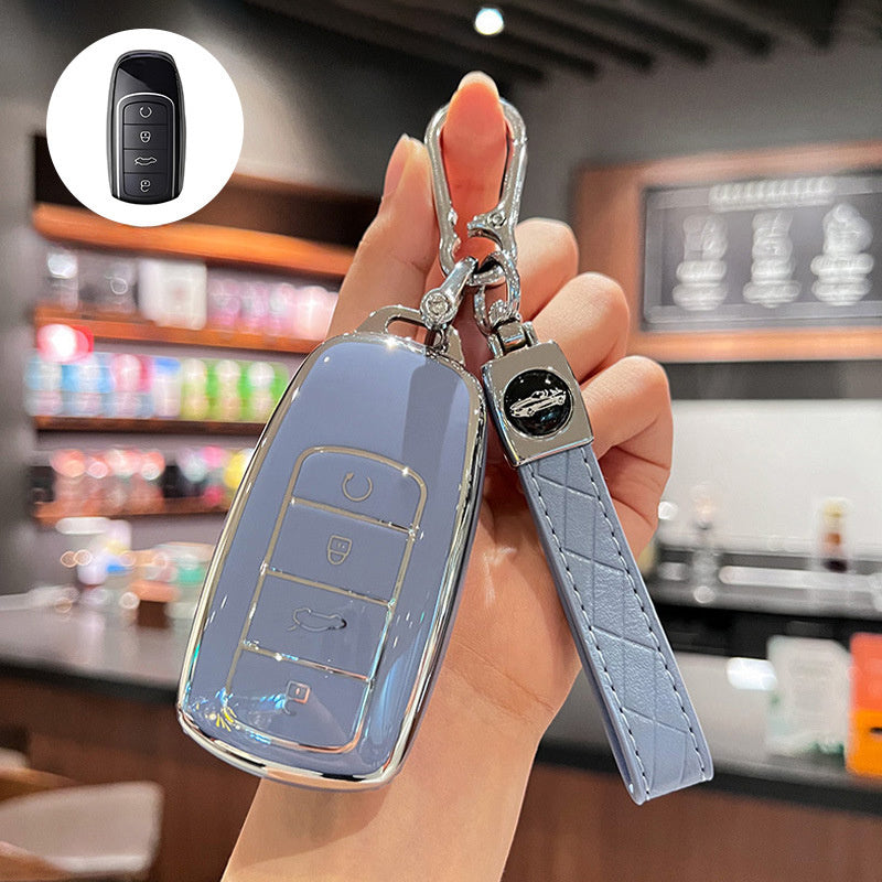 Universal TPU Key Fob Cover with Keychain for Cars Protective Case