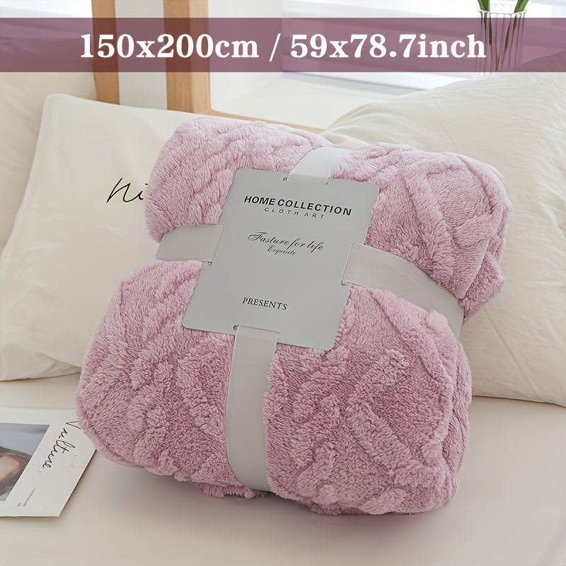 Manta de felpa suave y acogedora con jacquard 3D para sofá y decoración del hogar, ligera, cálida y con textura, para cama