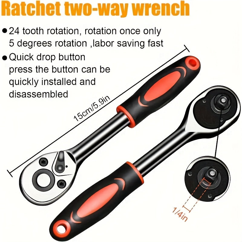 Juego de herramientas de acero inoxidable de alta resistencia de 46 piezas para coches, barcos, bicicletas y motocross