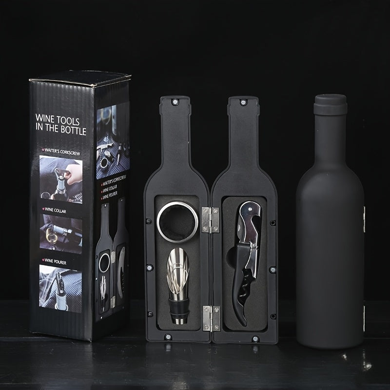Set of 5 Red Wine Bottle Openers in Gift Box with 3 Essential Wine Tools