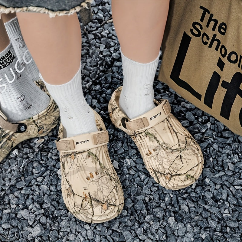 Women's Plus Size Camouflage Slip-On Clogs Lightweight Breathable EVA