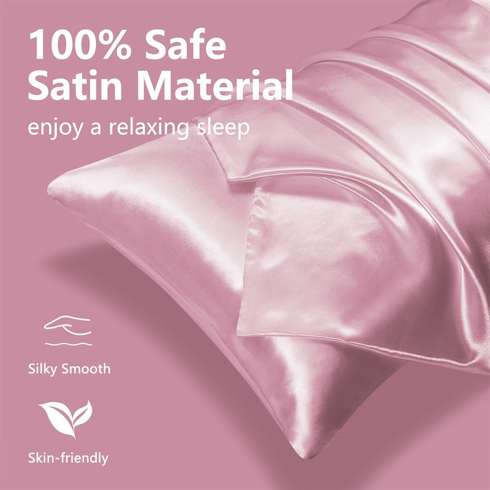 Two-Pack Satin Pillowcases Ultra Soft Cooling Hair Sleep Covers