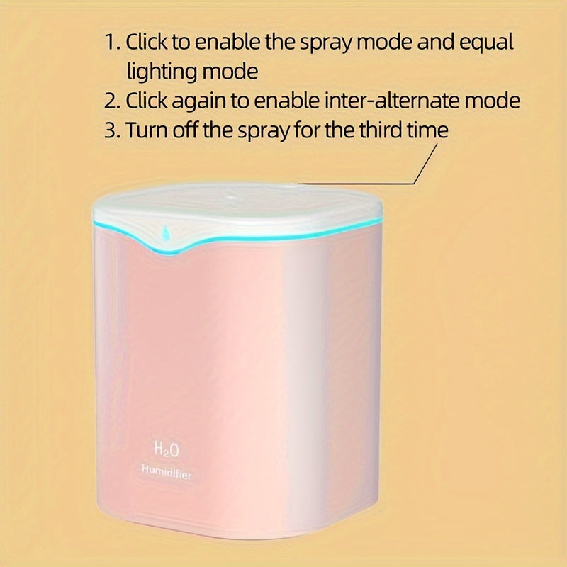 Humidificador ultrasónico con USB doble niebla aromaterapia luz nocturna 300mL/h para hogar oficina