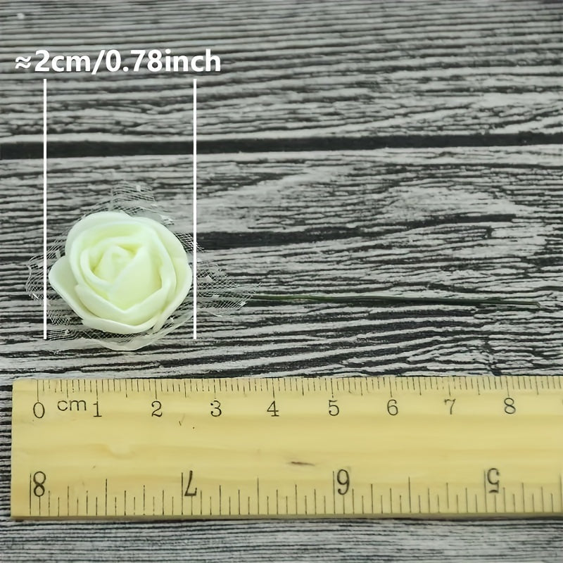 144 Mini Foam Rose sun'iy gullar, to'y bezatish uchun, DIY hunarmandchiligi uchun paket