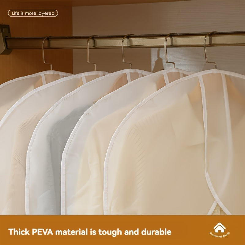 Set of 5 Polyester Garment Covers with Dust Protection for Closet Storage