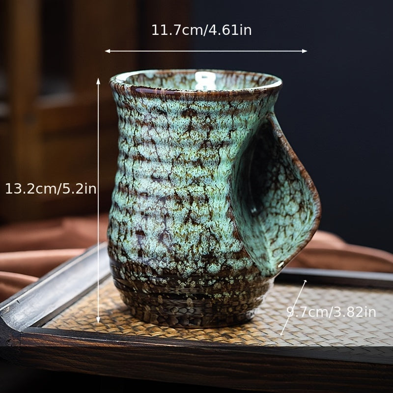 Taza de cerámica de gran capacidad de 560 ml con diseño de horno chino retro para uso en oficina