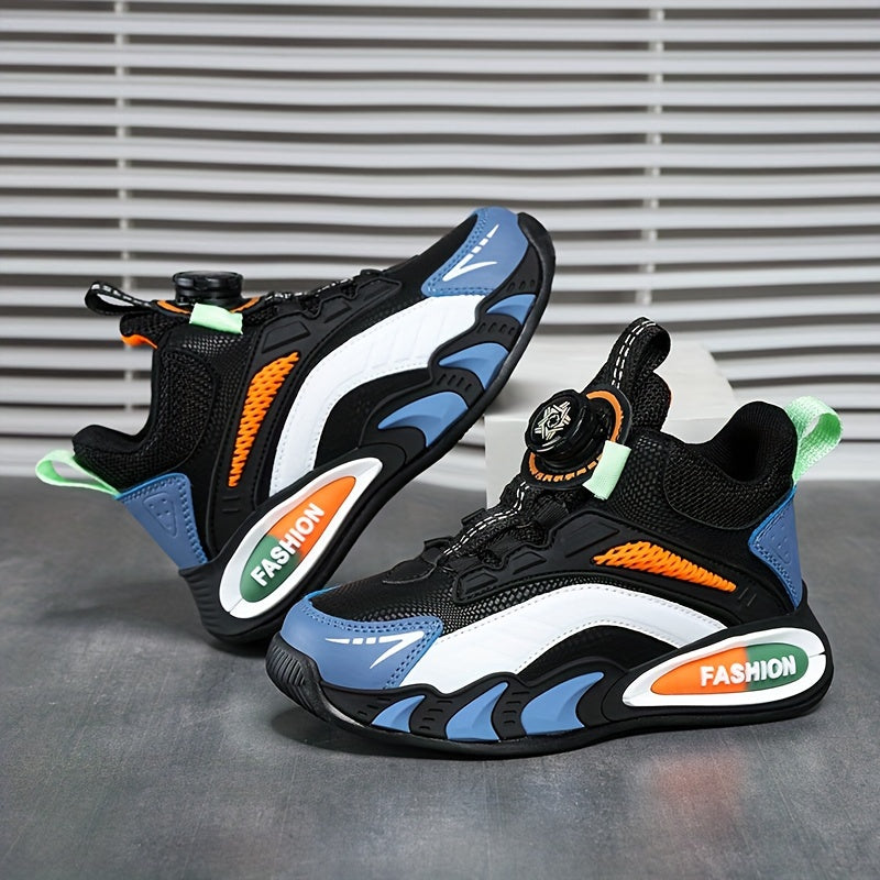 Rangli blokli basketbol poyabzallari, aylanuvchi qistirma, ichki/tashqi mashg'ulotlar uchun nafas oladigan, sirpanmaydigan dizayn.