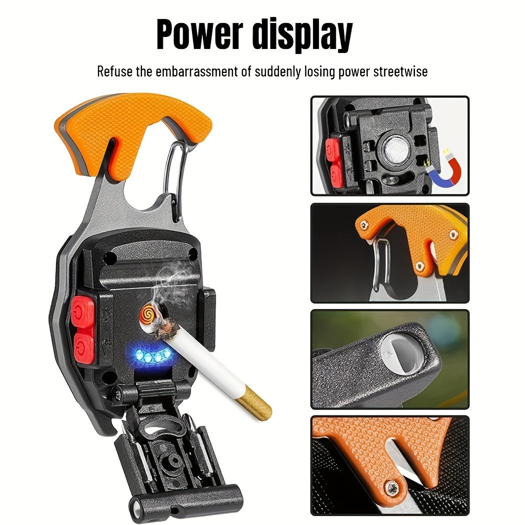 Linterna mini recargable para llavero con luz LED brillante, encendedor incorporado y destornillador