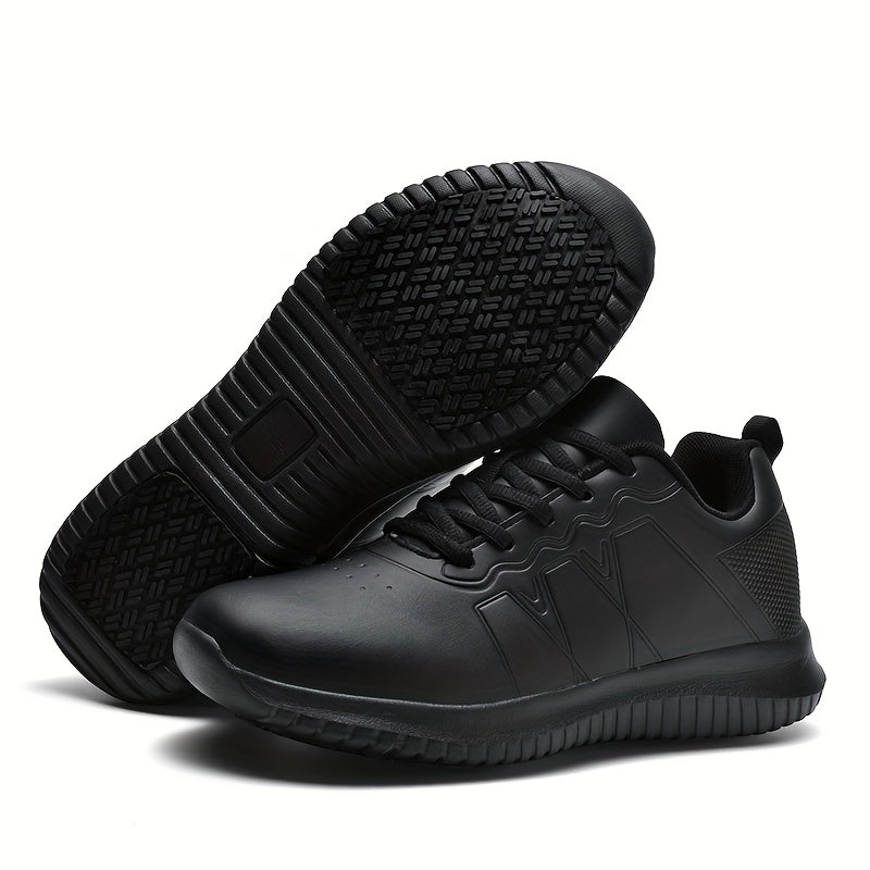 Women's Black Slip-Resistant Chef Shoes for Kitchen and Work
