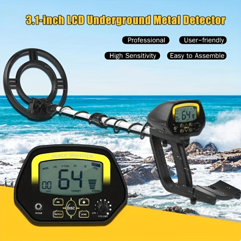 Metal Detector with LCD Display and 3-Tone Audio for Treasure Hunting Beachcombing and Archaeology