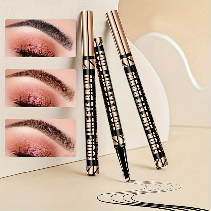 Waterproof Eyebrow Pen Microblading Pencil with 4 Split Head for Natural Brows