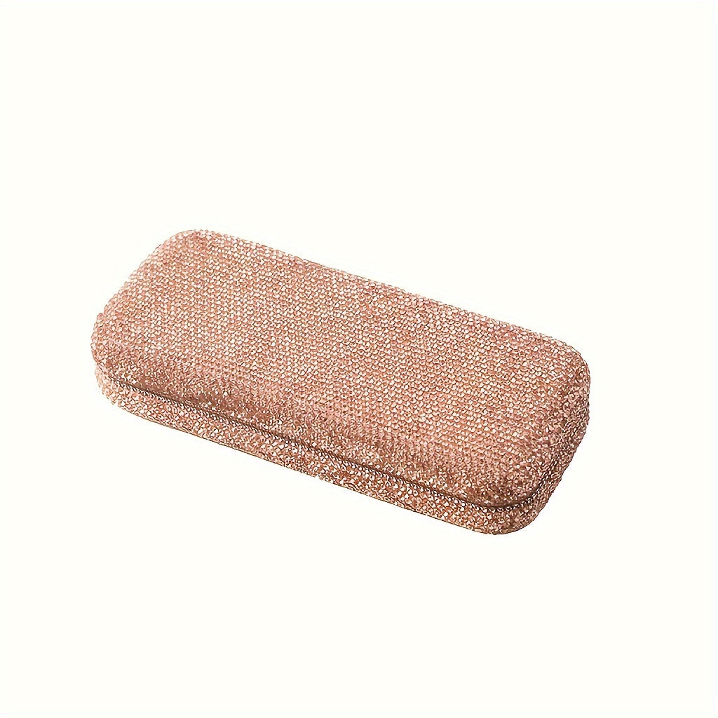 1 dona porloq rhinestone ko'zoynak qutisi, plastik ko'zoynak va o'qish ko'zoynaklari uchun ushlagich, ko'zoynaklar uchun diqqatni tortadigan saqlash tashkilotchisi qutisi