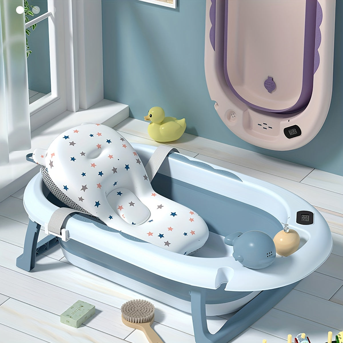 Baby Bathtub Foldable Cartoon Bathtub for Infants and Toddlers