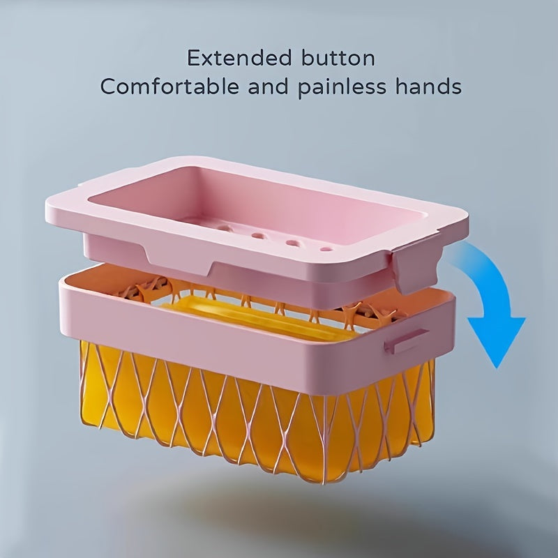 Ahorra jabón multifuncional con red de espuma para limpieza y almacenamiento Azul Rosa