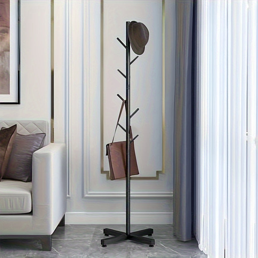 Metal Coat Storage Rack with Vertical Clothes Hanging Stand for Bedroom Bathroom Living Room Closet Office