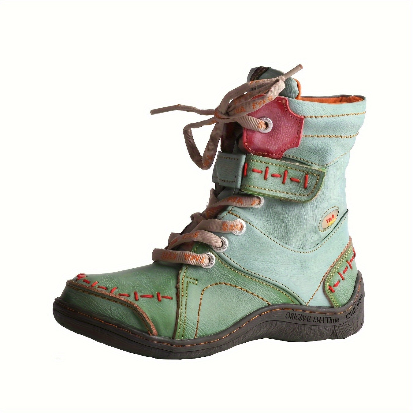 Women's Fleece-Lined Winter Ankle Boots with Lace-Up Flat Heel