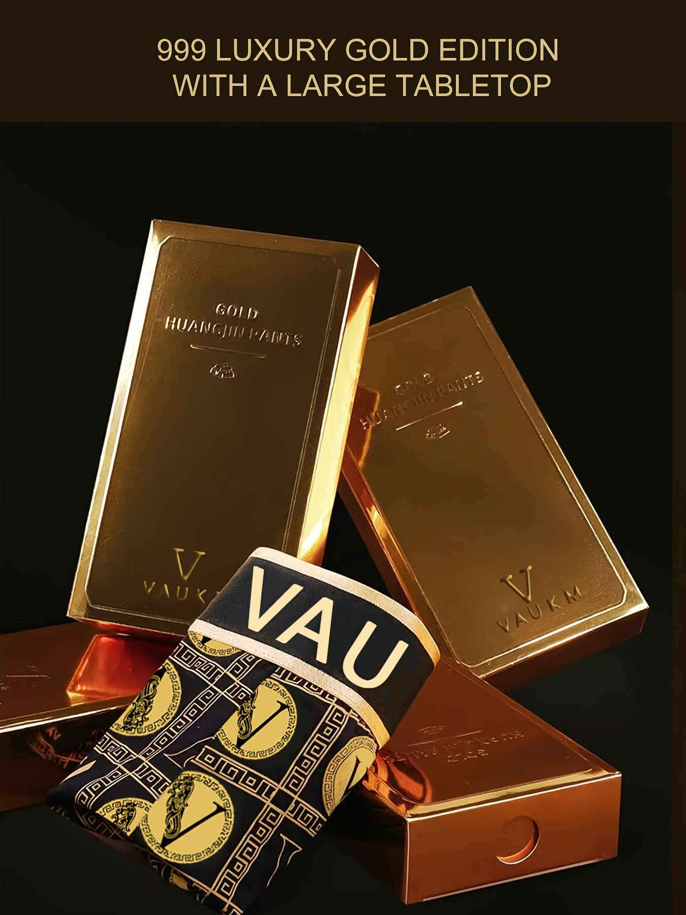 Erkaklar uchun qora oltin boxer qisqa shimlar, nafas oladigan va cho'ziluvchan, 4 dona