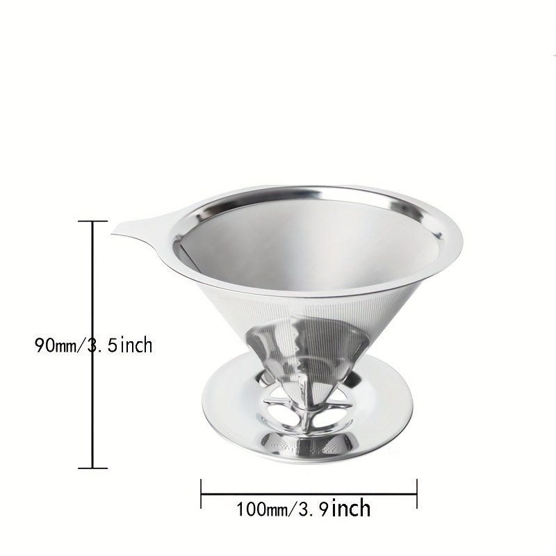 Reusable Stainless Steel Coffee Filter Holder Double-Layer Mesh Storage
