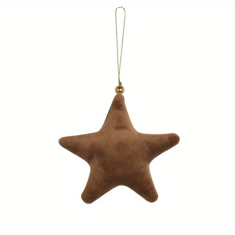 Velvet Christmas Star Ornament for Tree and Home Decoration
