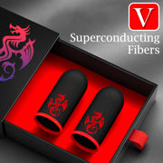 Game Finger Sleeves with Dragon Pattern, Carbon Fiber Material, Breathable, for Mobile Gaming