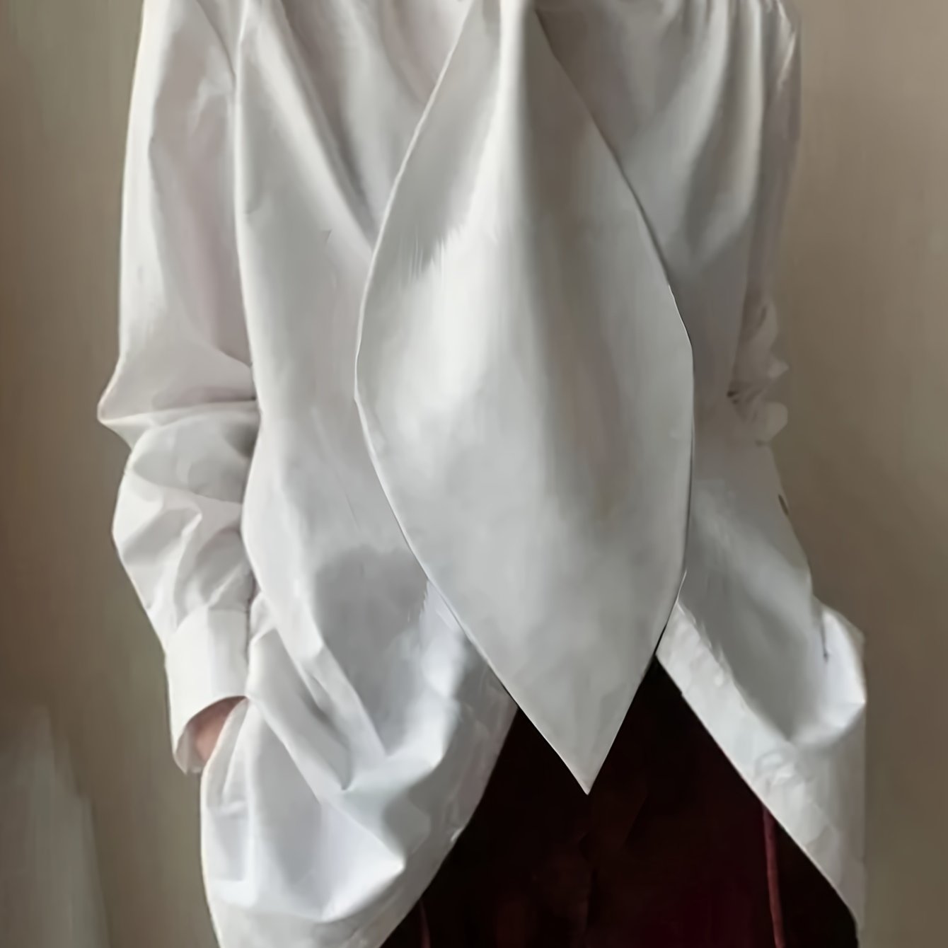 Women's Long Sleeve Blouse Solid Color Formal Shirt for Office and Casual