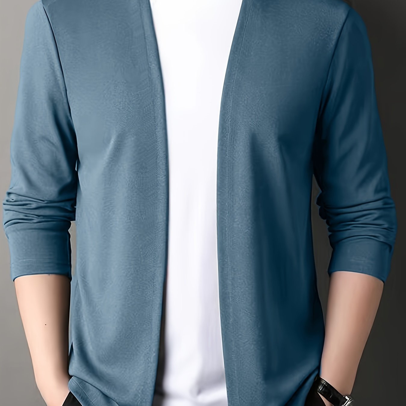 Men's Slim Fit Knitted Cardigan Long Sleeve Solid Casual Fall Polyester