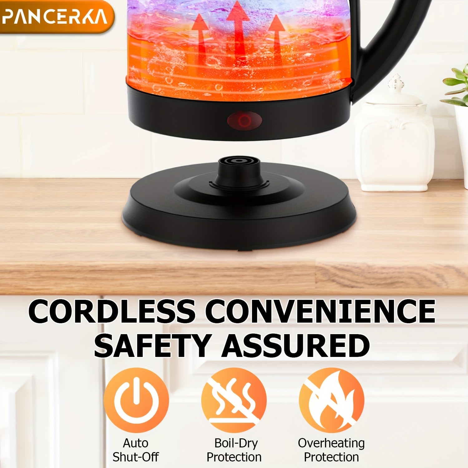 Stainless Steel Electric Kettle 1.8L Tez qaynash Avtomatik o‘chirish issiq suv