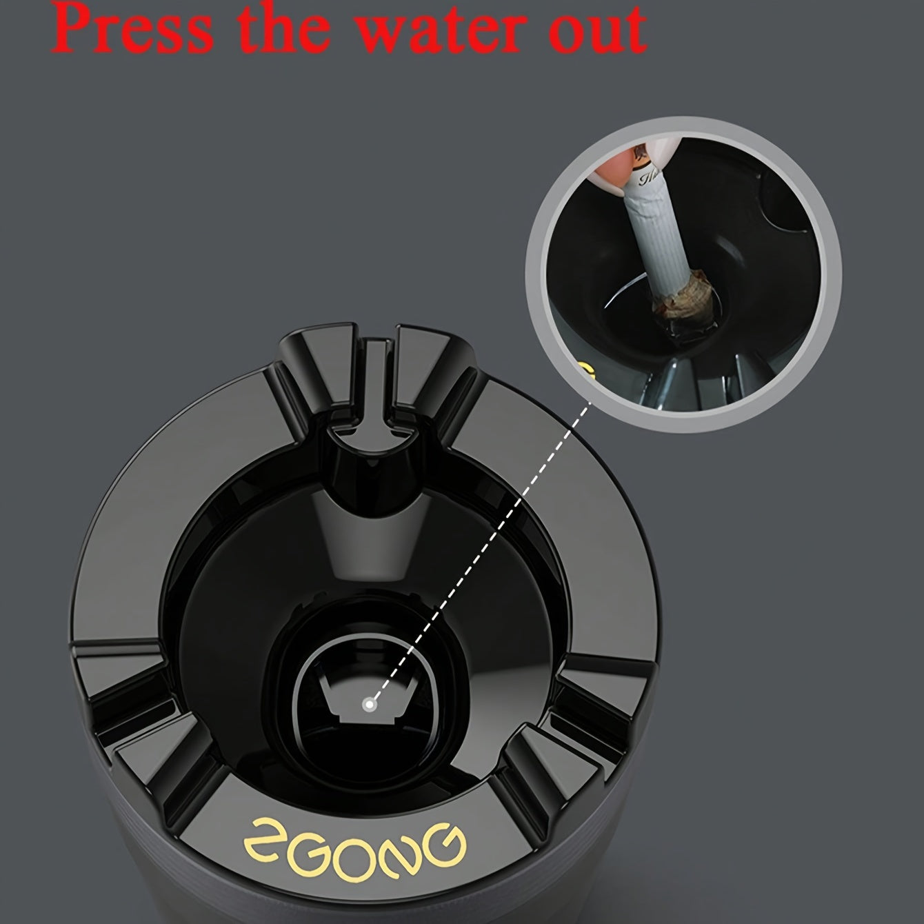 Portable Cup-Shaped Ashtray with Water Tank for Home and Car Use