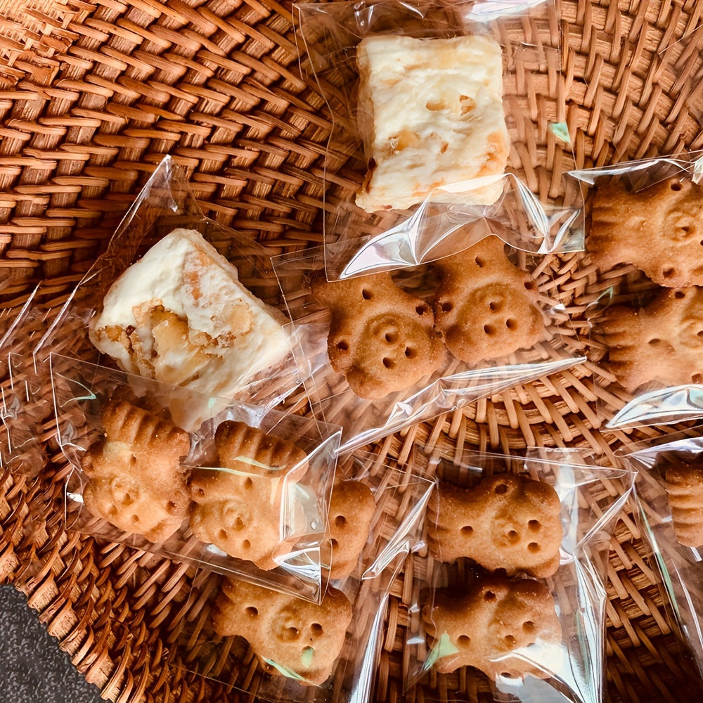 Juego de 100 bolsas transparentes OPP para panes, pasteles, galletas y postres