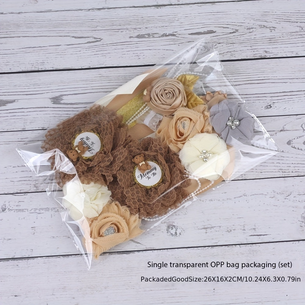 Maternity Sash Belt for Gender Reveal Baby Shower White Mixed Color Photoshoot