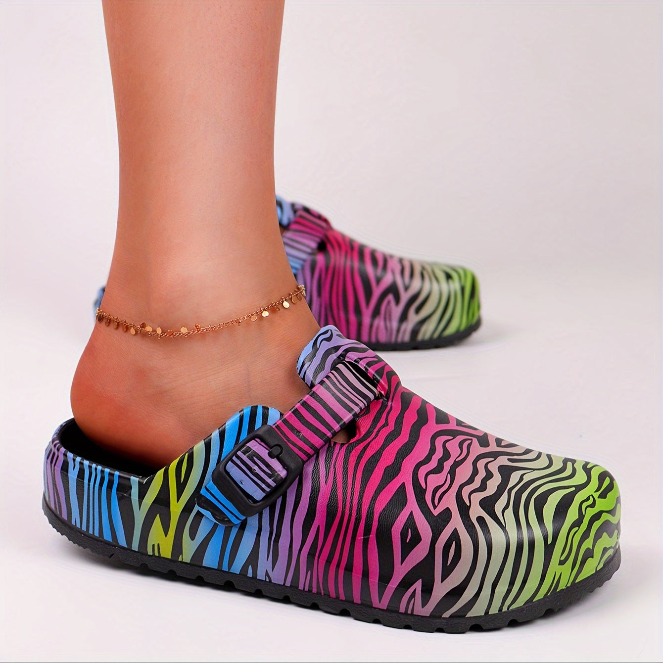 Women's Cotton Print Garden Slippers Soft Sole Pillow Shoes Lightweight Slip-ons