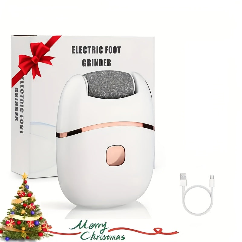 Electric Foot Grinder USB Rechargeable with 2 Interchangeable Heads for Thick Light Beige Feet