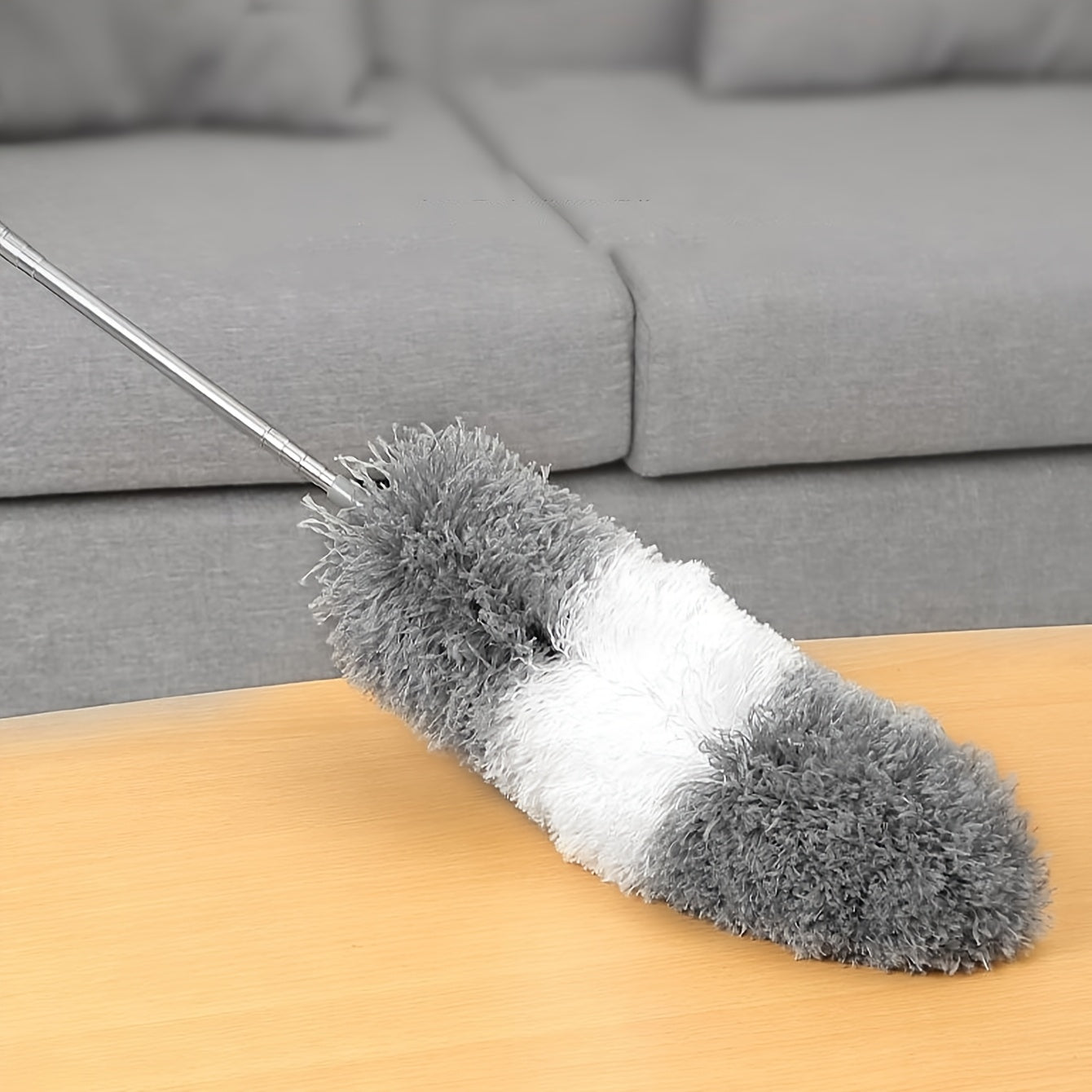 Microfiber Duster with Adjustable Stainless Steel Handle for Ceiling Fans Blinds Furniture