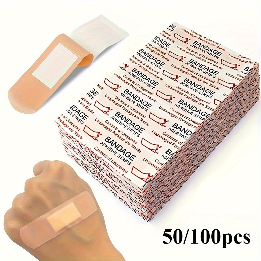 Waterproof Adhesive Bandages 50 Pack Sterile Wound Care for Home and Outdoor Sports