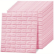 Pack de 5, 10 o 20 paneles de pared de vinilo rosa, adhesivos autoadhesivos impermeables en 3D, para decoración del hogar