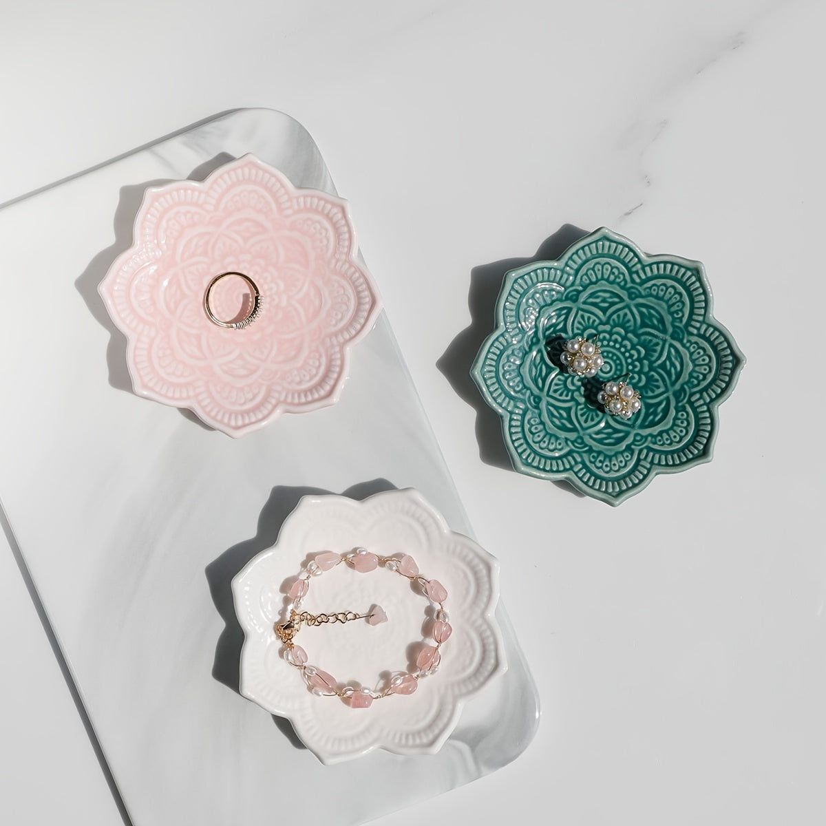 Mandala zargarlik taxtasi gullli plita uchun quloq taqilishi, uzuklar, bilaguzuklar uchun uy bezaklari