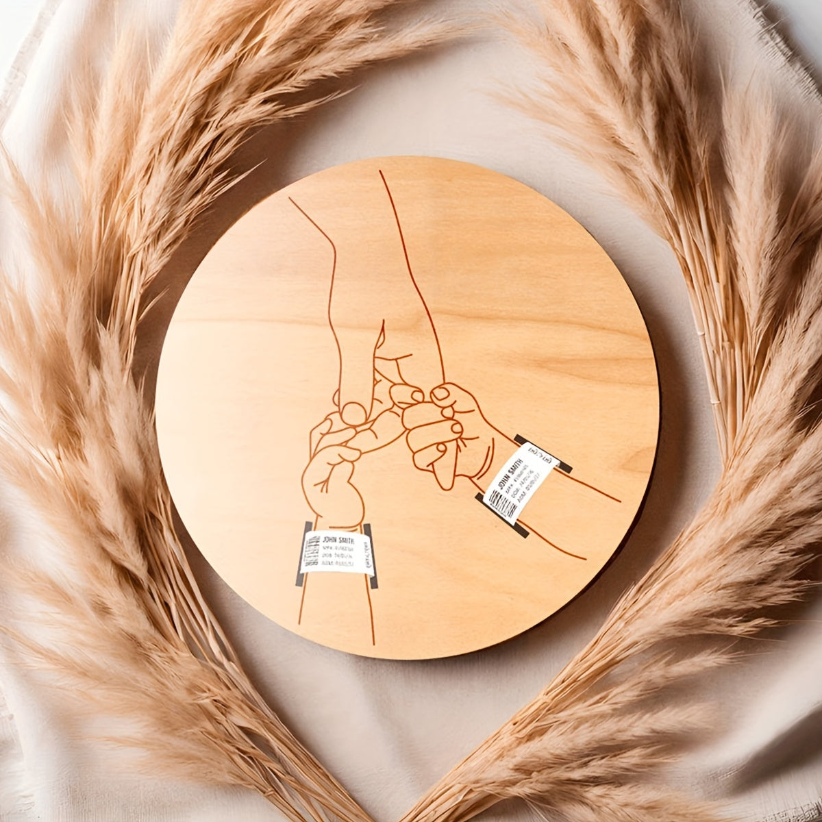 Ota-onalar uchun o'yilgan shifoxona bilaguzuk, Onalar kuni, Otalar kuni, Halloween va Rojdestvo uchun lazer kesilgan sovg'a