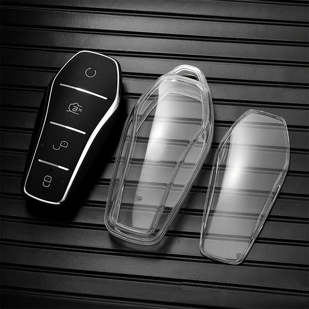 Car Key Case TPU Cover for EV Remote Control 4 Buttons Protection