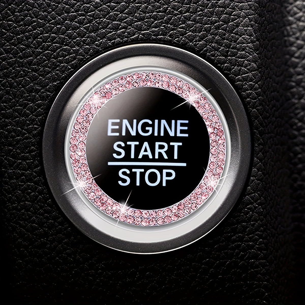 Universal Alloy Rhinestone Ignition Switch Cover for Car Interior Decoration