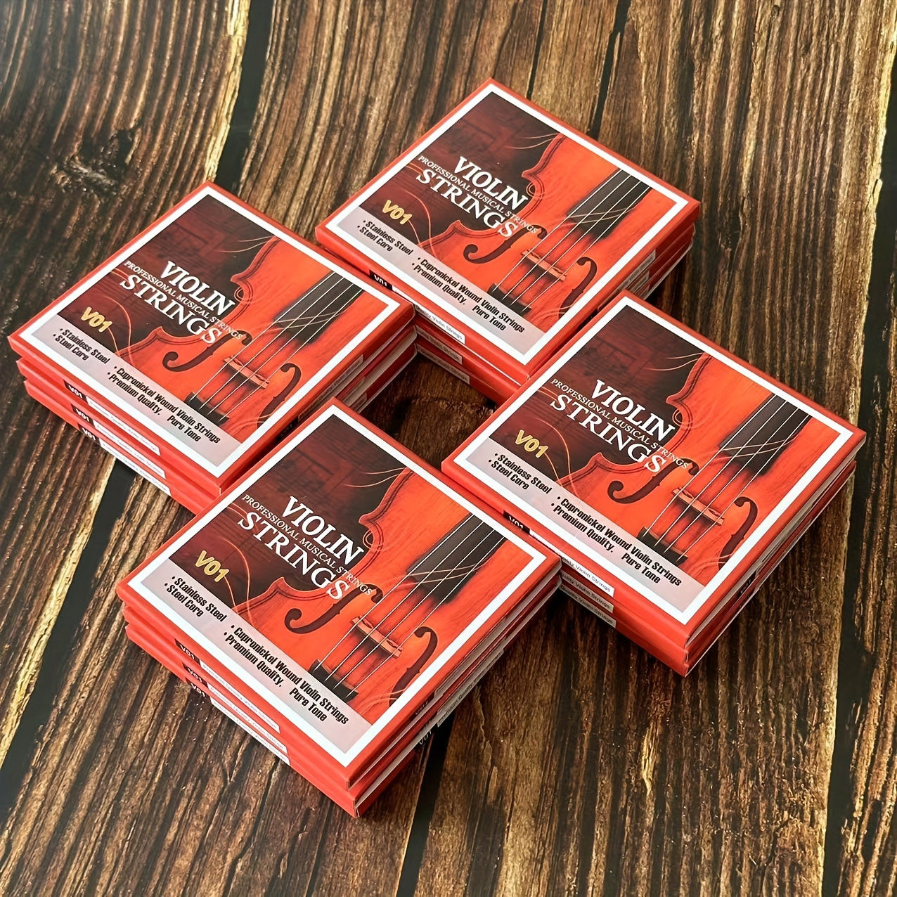 Juego completo de cuerdas para violín G D A E, núcleo de acero, recubiertas de cuproníquel, calibre medio