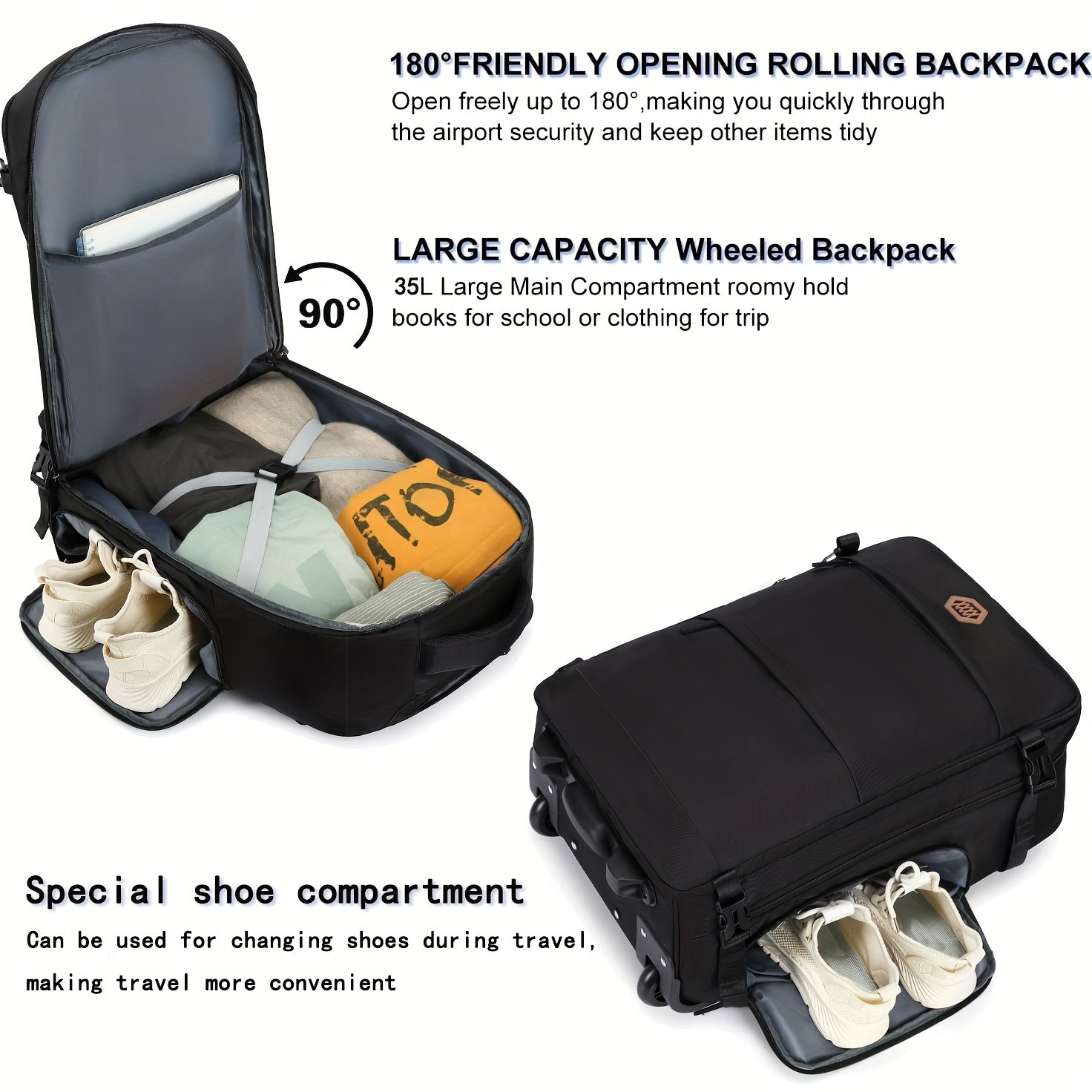 17-dyuym g'ildirakli noutbuk sumkasi erkaklar va ayollar uchun biznes, maktab, sayohat, kulrang