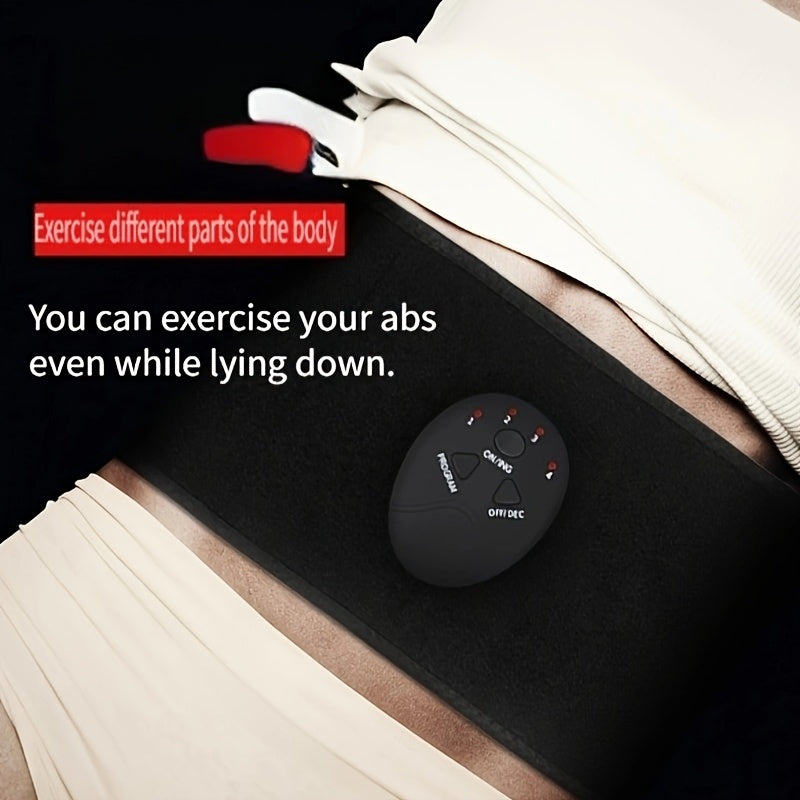 Black Waist Trainer Belt with 3D Massage Rollers for Abdominal Toning and Relaxation