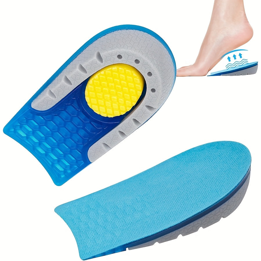 Unisex Heel Cushions Soft Gel Arch Support Shock Absorbing Blue White
