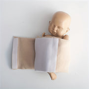 Beige Swaddle Blanket for Newborns and Infants, Soft Cotton for Photos