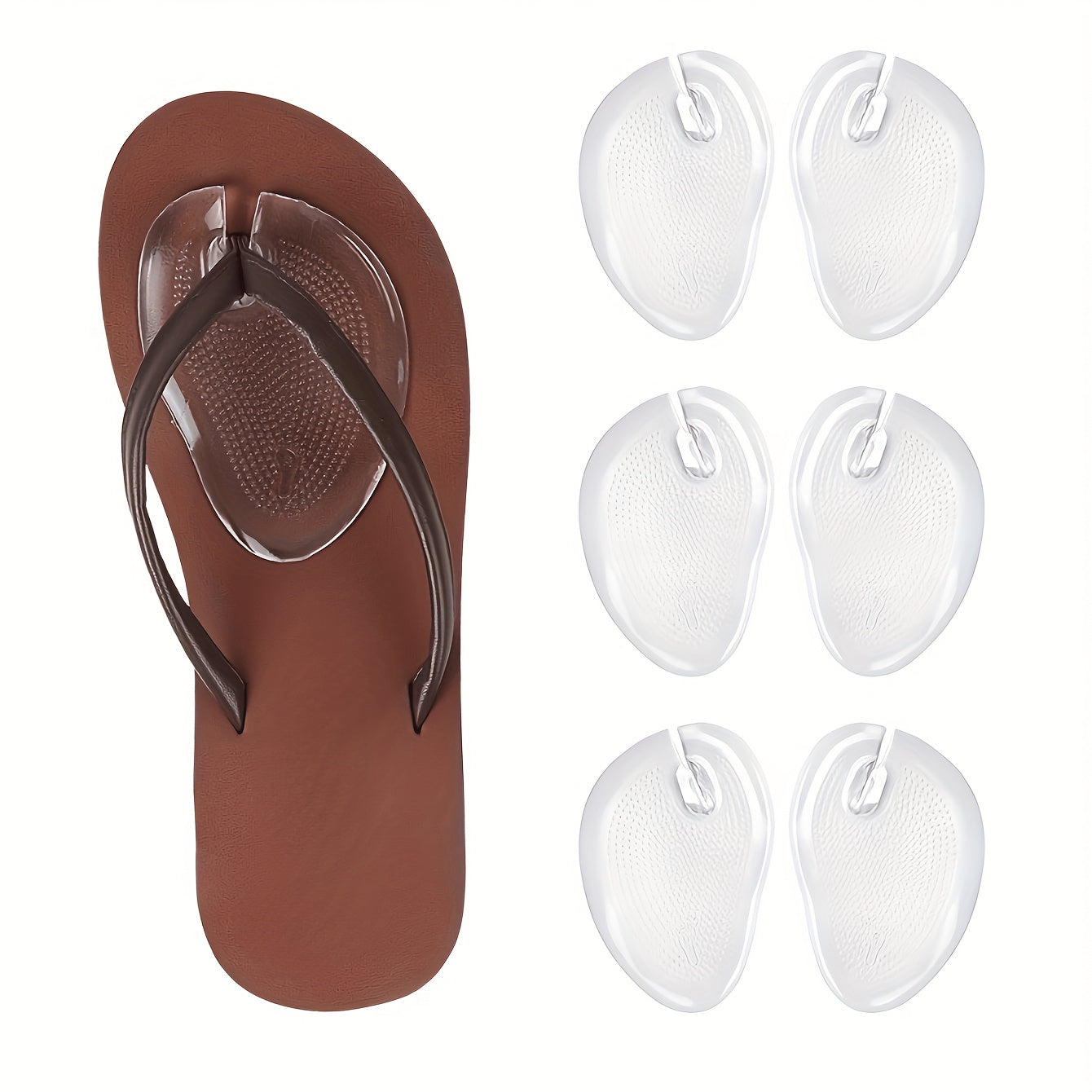 Unisex Transparent Silicone Toe Pads Non-Slip Comfort for Herringbone Shoes